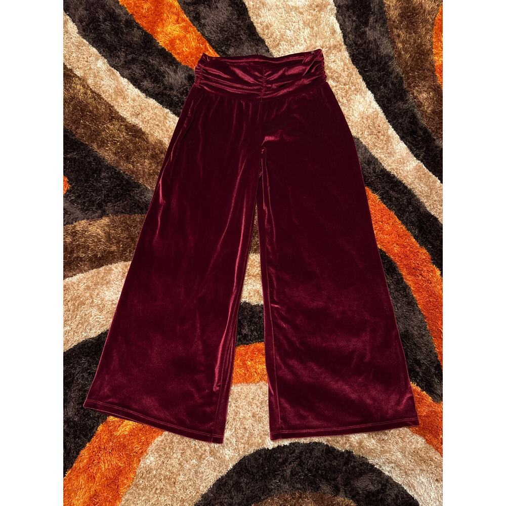 Tasha Polizzi Collection Maroon Velvet Ginny Pant Small - Picture 2 of 7